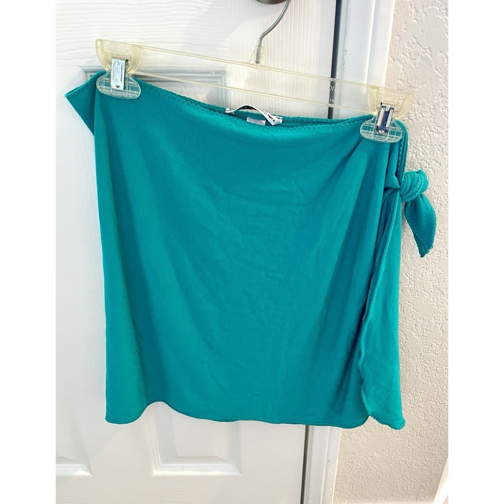 Robin Piccone Turquoise Sarong Wrap Mini Skirt Swim Cover Side Tie Up OS